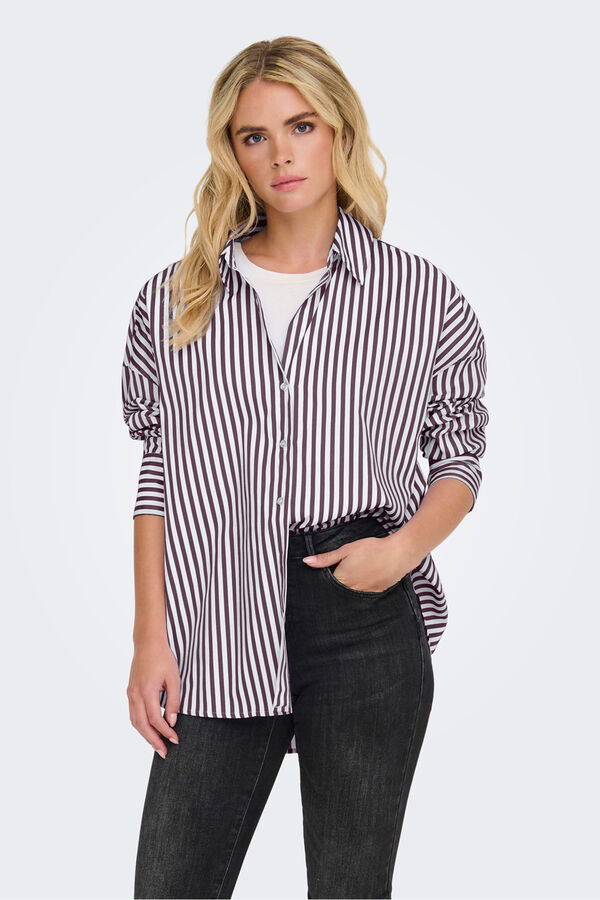 JDY Long sleeve striped shirt white