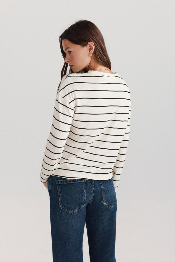 Springfield Striped long sleeve T-shirt beige