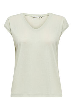 Only T-shirt manga curta em lurex