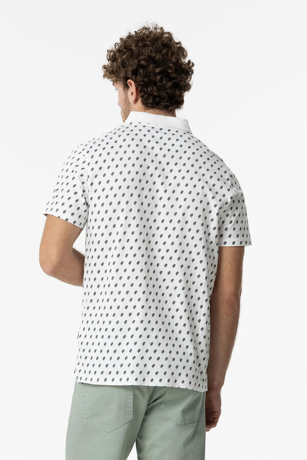 Springfield Printed polo shirt with pocket white