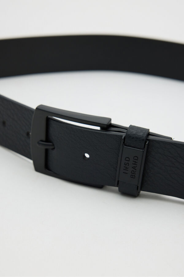 Inside Cinturon efecto piel negro