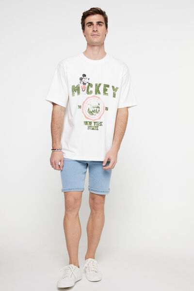 Springfield Kurzarm-Shirt Mickey Weiß
