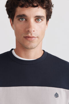 Springfield T-shirt piqu&eacute; manga comprida blocos