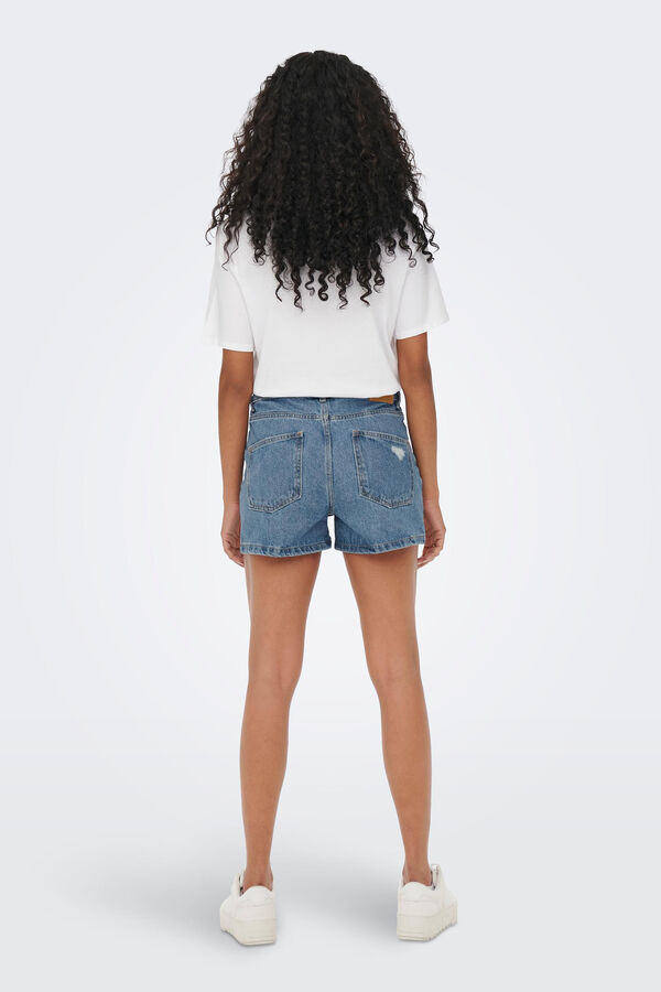 Only Mom fit denim shorts blue