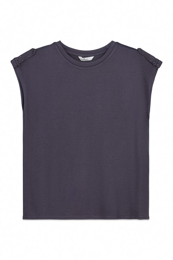 Springfield Camiseta tachas b&aacute;sica gris