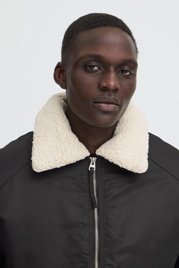 Blend Bomber jacket with faux shearling collar black