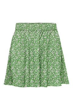 Springfield Printed short floaty skirt green