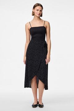 Pieces Falda midi cruzada con lazada