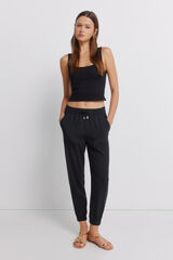 Springfield Jogger trousers with elasticated trim black