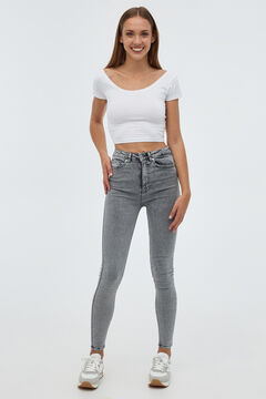 Springfield Skinny high-rise jeans gris clair