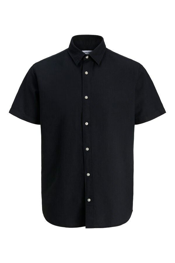 Jack & Jones PLUS Poplin short sleeve shirt black