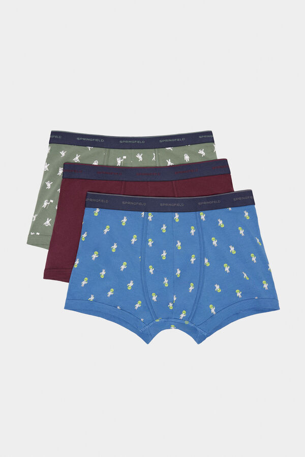 Springfield 3-pack space motif boxers green