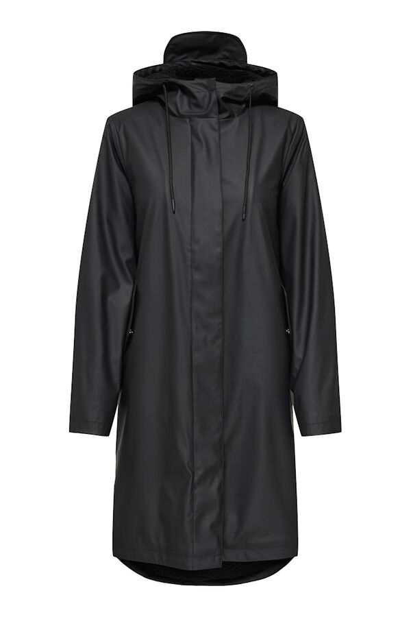 Only Imperme&aacute;vel longa com capuz preto