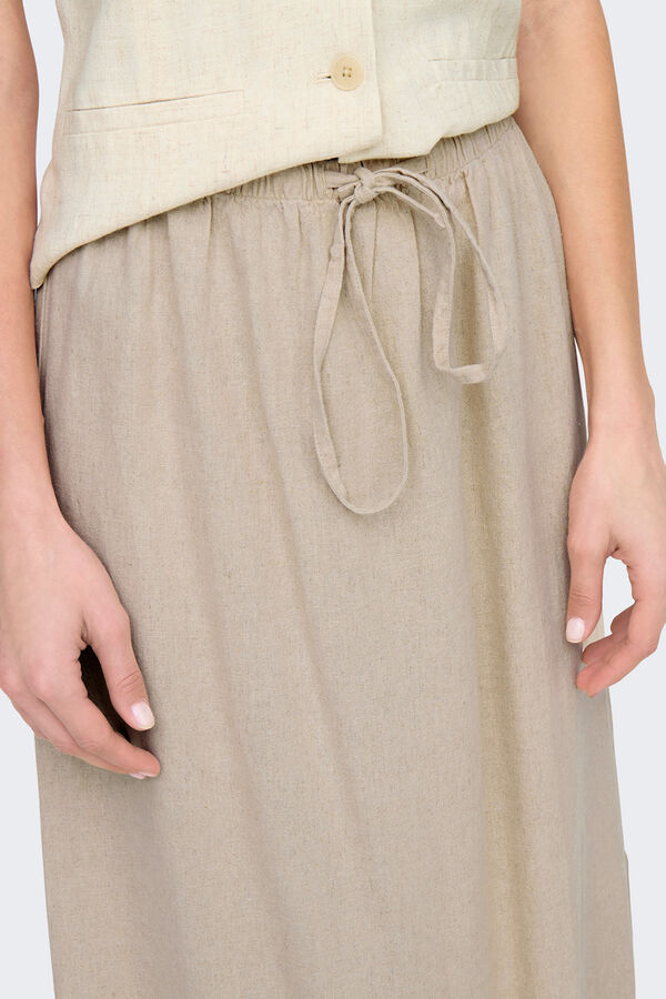 JDY Hossz&uacute; v&aacute;szonszoknya elasztikus der&eacute;kkal b&eacute;zs