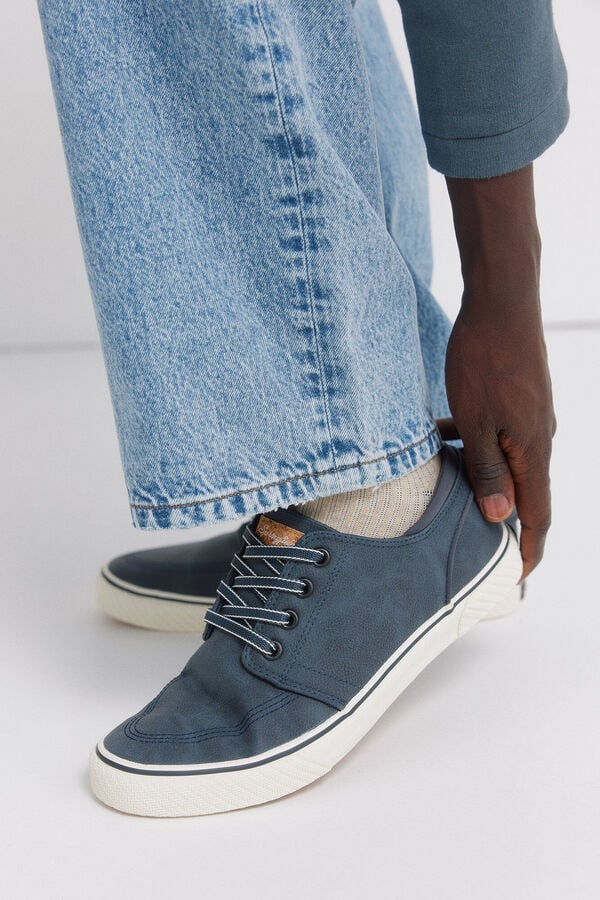 Springfield Faux leather iconic sneaker blue