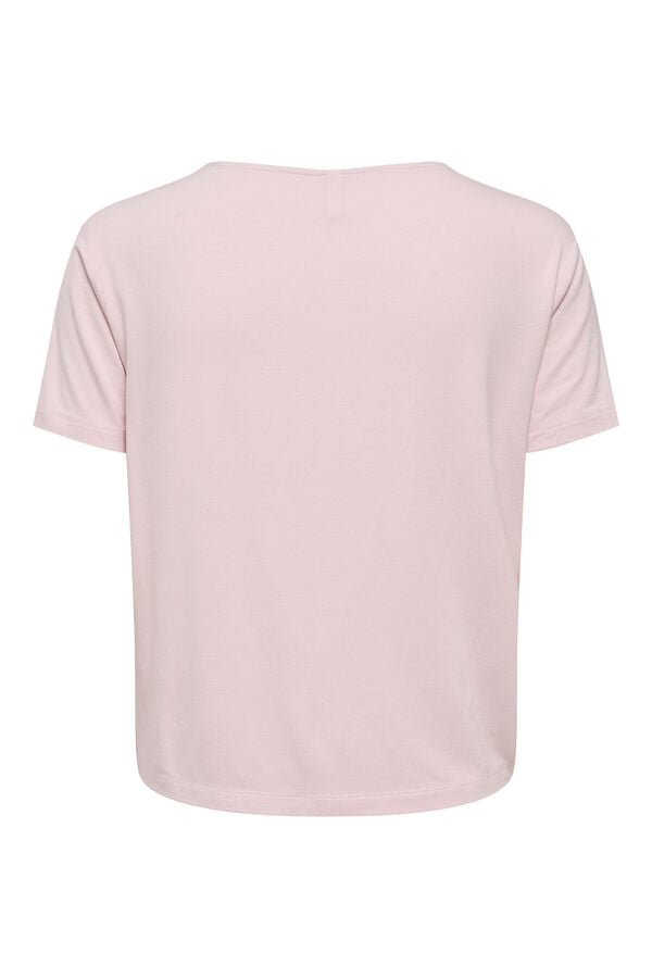Only Kurzarm-Spitzen-T-Shirt Rosa
