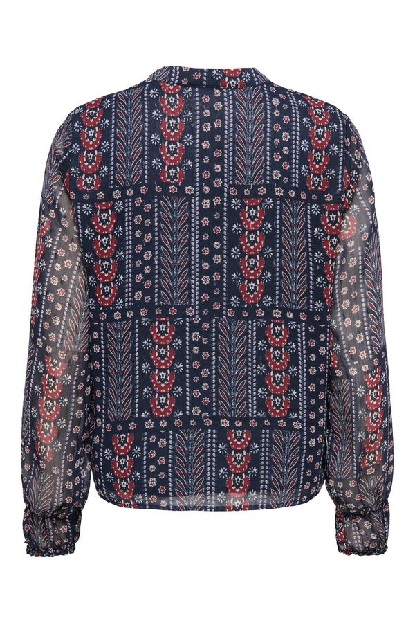 Only Lurex printed shirt blue