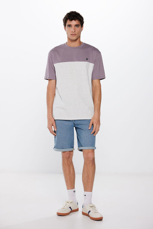 Springfield Colour block T-shirt grey