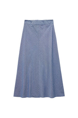 Falda midi a rayas