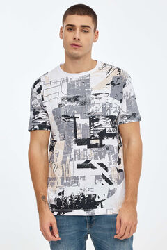 Springfield All-over print T-shirt natural