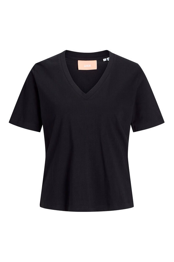 Jack & Jones Camiseta cuello pico negro