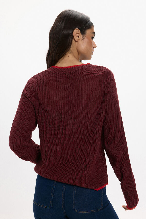 JDY Round neck jumper red