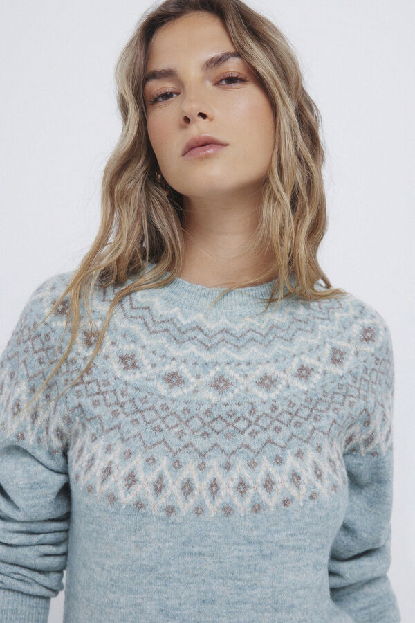 Springfield Jacquard border jumper green