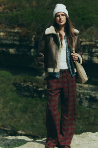 Springfield Checkered jogger trousers