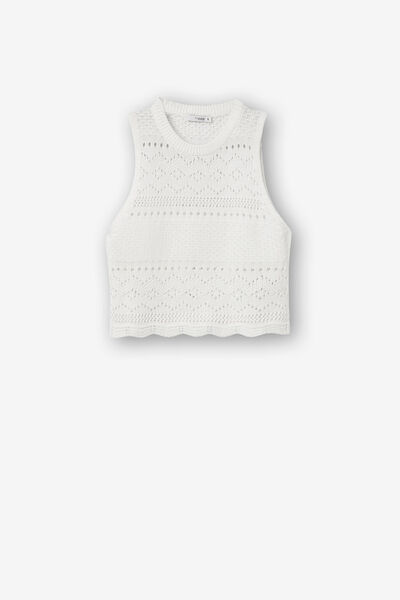 Springfield Jersey-Knit Top with Cut-Out Detail white