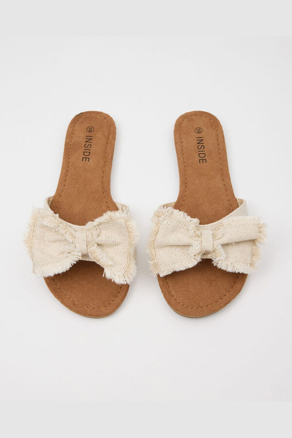 Springfield Frayed tie thong sandals white