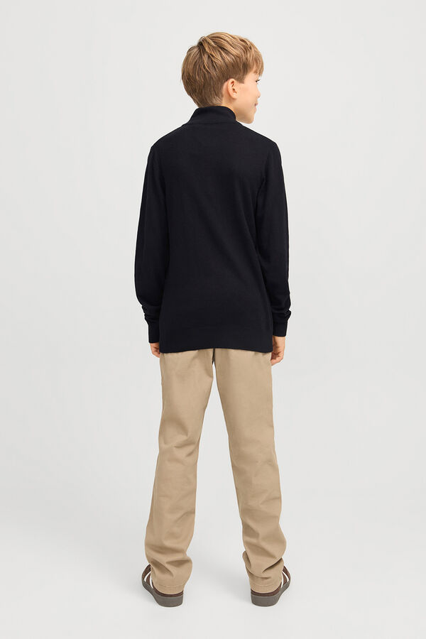 Jack & Jones Junior Jersey con cuello cremallera negro