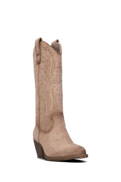 XTI Bota cowboy de tac&oacute;n con tachuelas