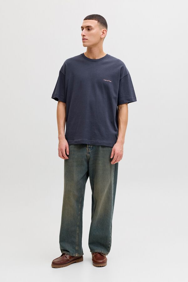 Jack & Jones Camiseta loose algod&oacute;n gris
