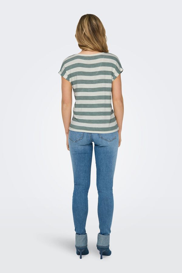 Only Striped lightweight T-shirt beige