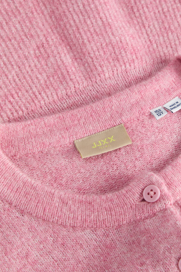 Jack & Jones Girl Round neck slim fit cardigan pink