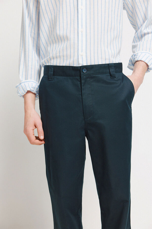 Springfield Straight relaxed fit trousers blue