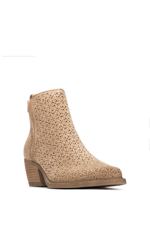 Refresh Die-cut suede ankle boots brown