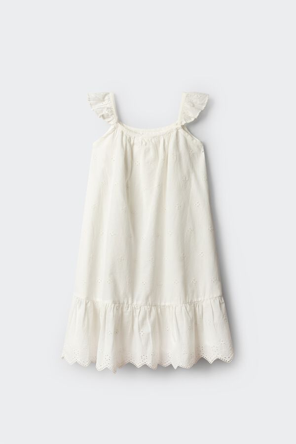 Springfield Kids Vestido bordado suizo ni&ntilde;a marfil