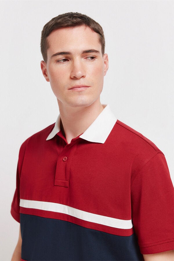 Springfield Piqu&eacute; sport positional regular fit polo red