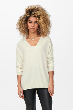 Springfield Women's jumper with V-neck and long sleeves. white