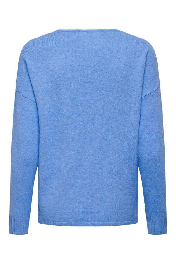 Only Jersey de cuello pico azul