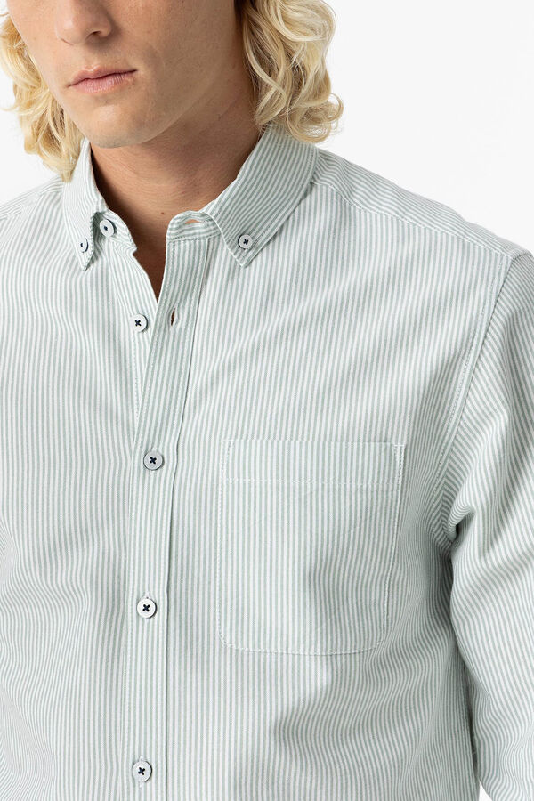 Tiffosi Camisa Regular Fit Oxford Rayas verde