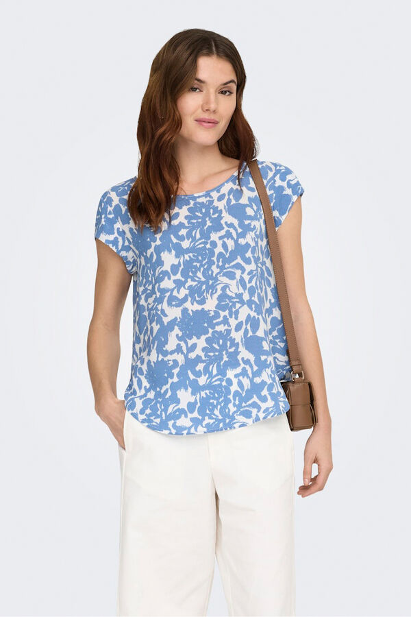 Only Printed short sleeve T-shirt blue