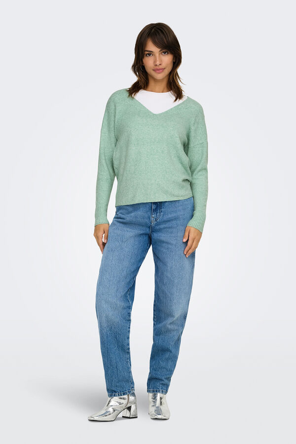 Only Jersey liso oversize verde