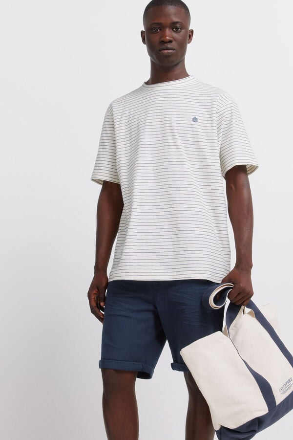 Springfield Washed 5-pocket slim fit Bermuda shorts blue