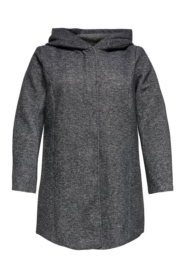 Only Carmakoma Midi cloth coat plus size grey