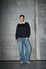 Noisy May Sudadera cuello camisa negro