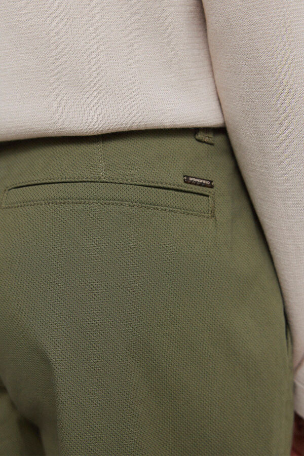 Springfield Micro-printed slim fit chinos printed