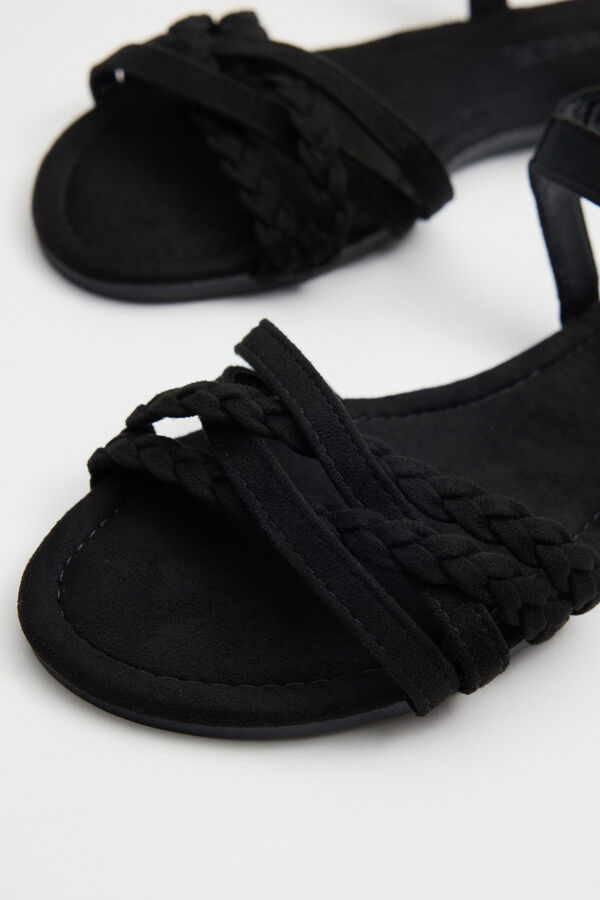 Inside Braided cross-strap sandal black