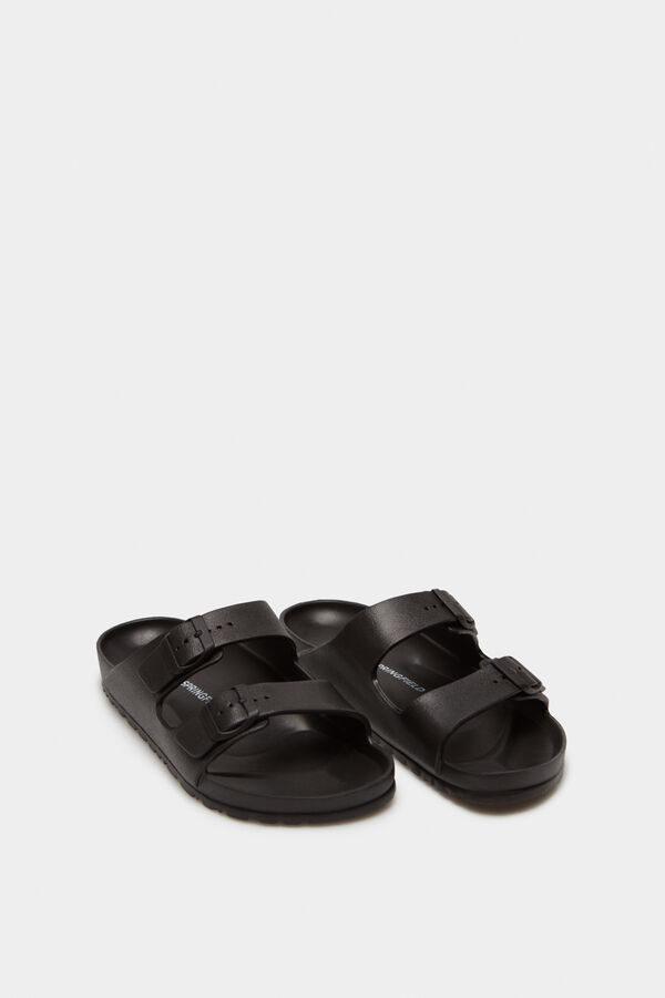 Springfield Gumene sandale s kopčama crna